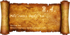 Ménesi Agáta névjegykártya